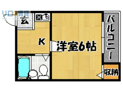 RIZEONE下新庄(1K/2階)の間取り写真