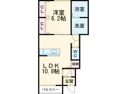 コメットチバO(1LDK/1階)の間取り写真