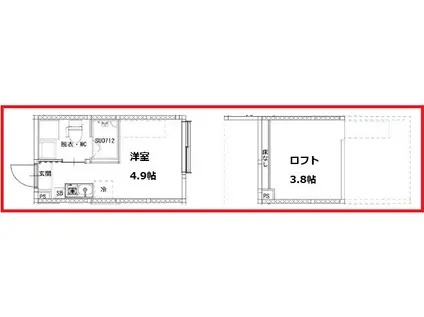 エムジェーテラスタカサゴ(ワンルーム/1階)の間取り写真