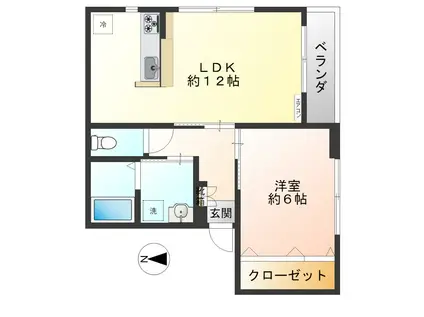 アイリス(1LDK/3階)の間取り写真