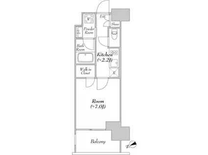 カナルフロント芝浦(1K/9階)の間取り写真