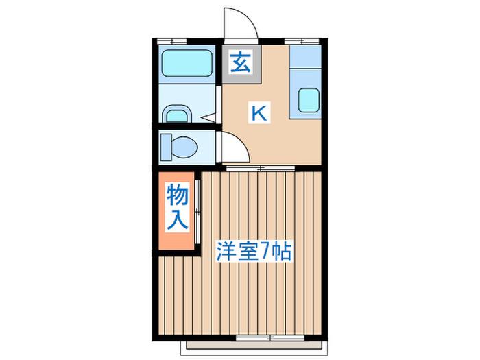 コーポデミツ(1K/2階)の間取り写真