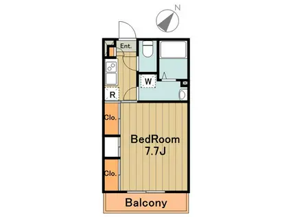 リブリドルフワン(1K/1階)の間取り写真