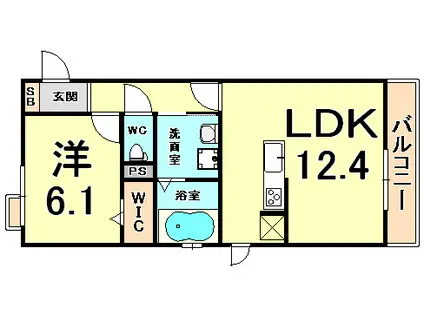 エクセレントコテラII(1LDK/1階)の間取り写真