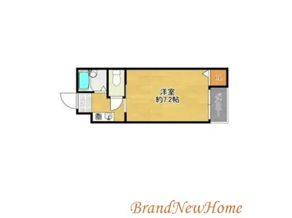 ミドゥスジ堺I(1K/2階)の間取り写真