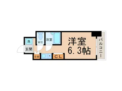 ミスターワシントンビル(1K/6階)の間取り写真