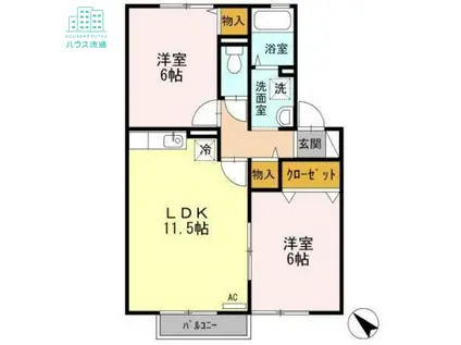 スカイコート大村(2LDK/2階)の間取り写真