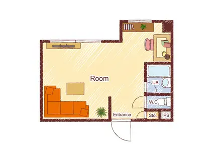 リルームス今津留CS(ワンルーム/4階)の間取り写真