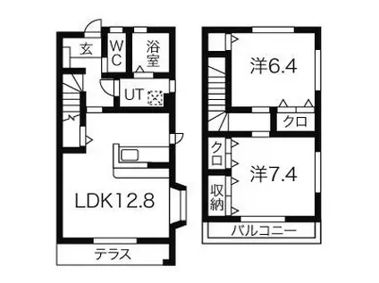 ル・リアン(2LDK/1階)の間取り写真