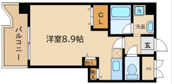 ビレイユ眞英DEUX(1K/2階)の間取り写真