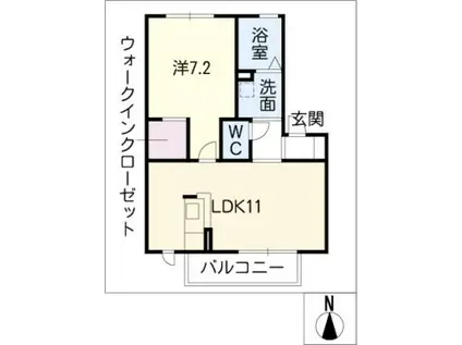 プランドール・メゾン(1LDK/2階)の間取り写真