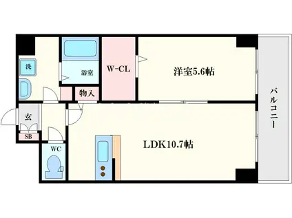 ABUNDANT IMAZATO(1LDK/1階)の間取り写真