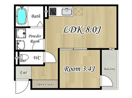 LIBRE MAISON SONEI(1LDK/2階)の間取り写真