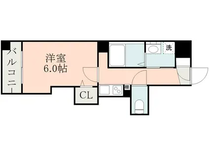 SーRESIDENCE鴨池PRIMO(1K/7階)の間取り写真