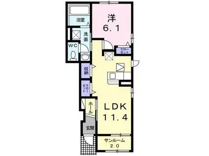 TOーSA軽井沢(1LDK/1階)の間取り写真