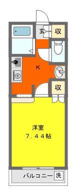アーバンコート野口(1K/2階)の間取り写真