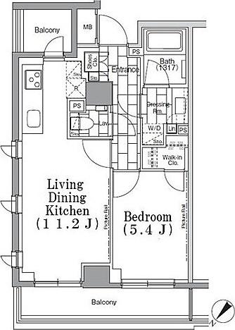 ONE ROOF FLAT TSUKISHIMA(1LDK/3階)の間取り写真