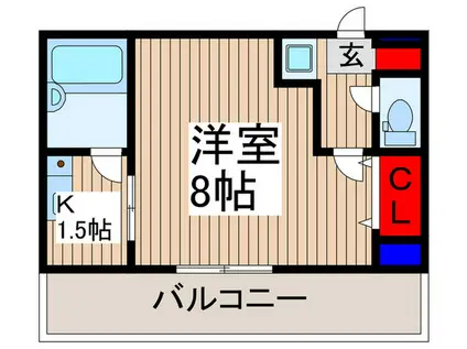 シンフォニー所沢(1K/3階)の間取り写真