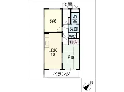 コンフォールKATO(2LDK/2階)の間取り写真