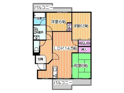 メゾンアルル(3LDK/3階)の間取り写真