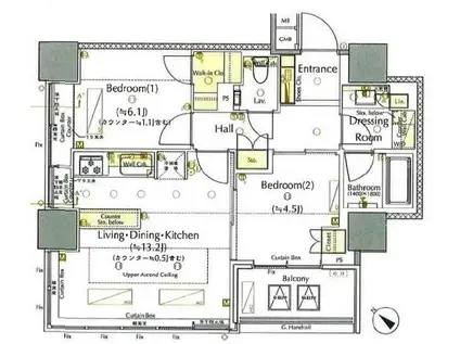 ザ・ヒルトップタワー高輪台(2LDK/20階)の間取り写真