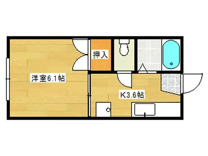 ボイス・U(1K/2階)の間取り写真