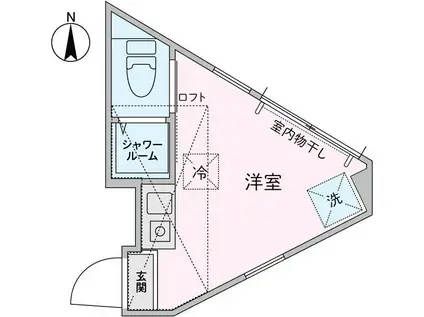 SERA.U高田馬場(ワンルーム/2階)の間取り写真