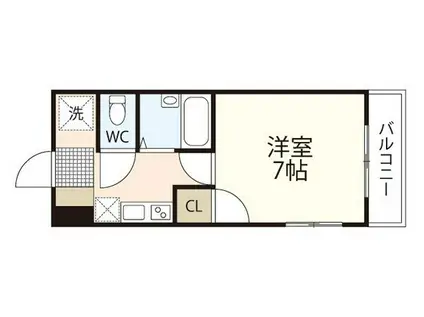 Mエスタシオン(1K/1階)の間取り写真