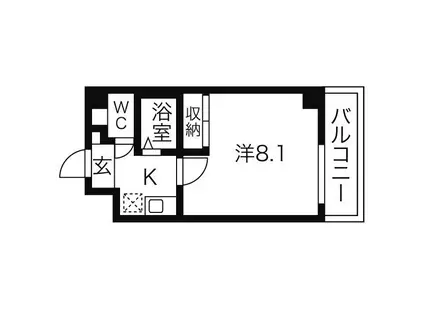 ROSA CANDORE(1K/4階)の間取り写真