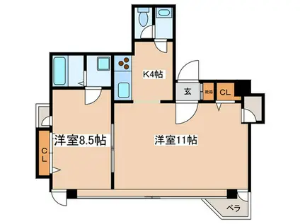 タイホ-・ル・グラン靭本町(2K/5階)の間取り写真