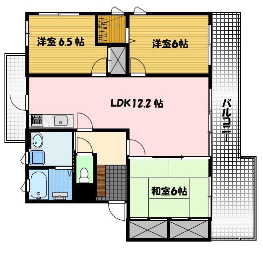 三愛ビル8(3LDK/2階)の間取り写真