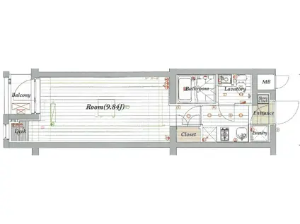 ビバリーホームズ練馬桜台(1K/3階)の間取り写真