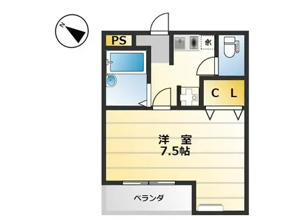 ブライトンパーク(1K/3階)の間取り写真