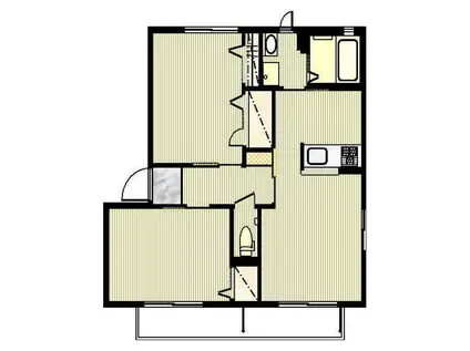 クレール鷺沼A(2LDK/1階)の間取り写真