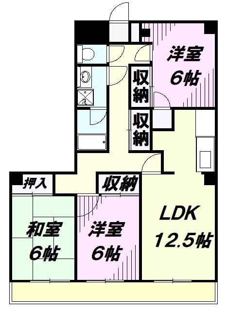 ベルウッドプラザ(3LDK/3階)の間取り写真