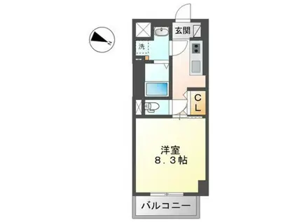 サニーフィールド(1K/3階)の間取り写真