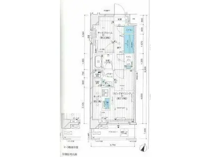 メインステージ横濱黄金町(1SK/3階)の間取り写真