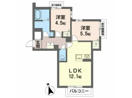 シャーメゾン イーフィールド(2LDK/3階)の間取り写真