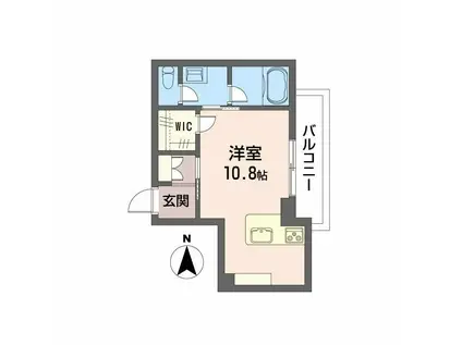 ユーグレイス東島田(ワンルーム/4階)の間取り写真