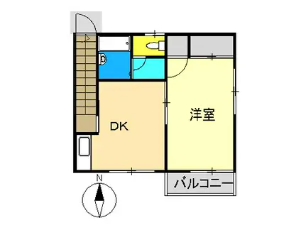駅前ハイツ(1DK/2階)の間取り写真