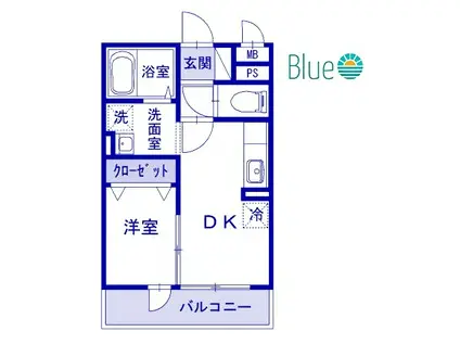 ミラージュゲート鶴見(1DK/2階)の間取り写真
