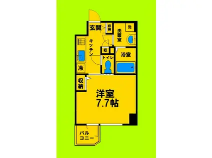 ラドゥセール江坂2(1K/7階)の間取り写真