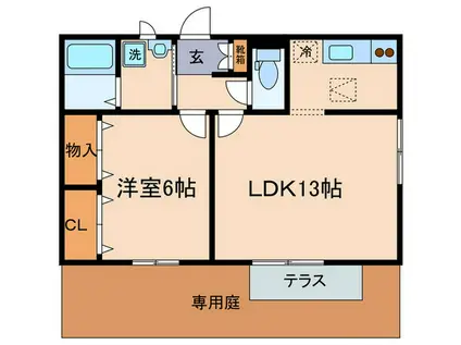 サンライズM(1LDK/1階)の間取り写真
