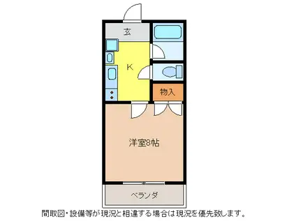 クレセントコートエスプリ(1K/1階)の間取り写真