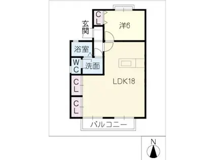 SHIERPI ANDOH(1LDK/2階)の間取り写真