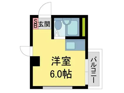 サンパレス21ベルデ1(1K/4階)の間取り写真