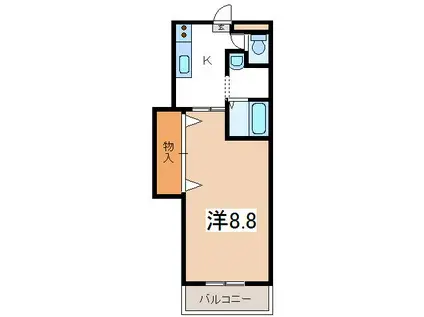 ブレインマンション・K5(1K/2階)の間取り写真