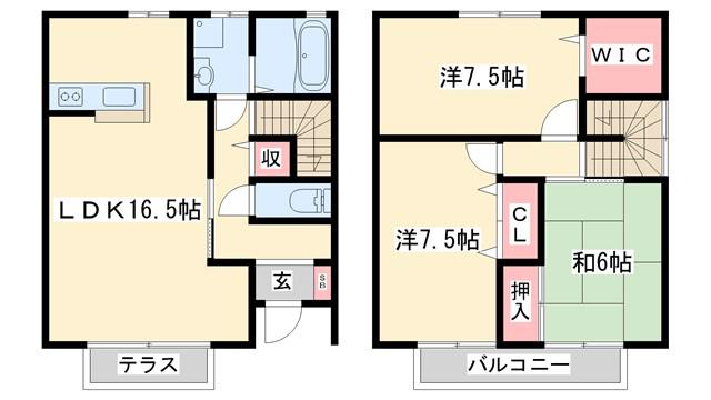 パークハイム壱番館 D棟(3LDK/1階)の間取り写真