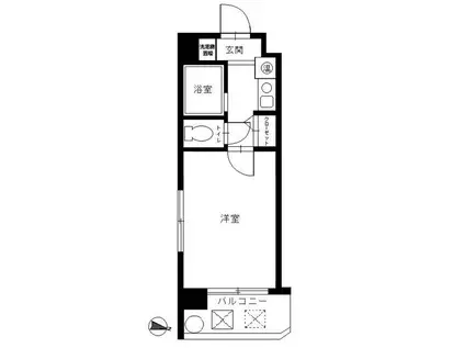 パンルネックスクリスタル大濠公園(1K/2階)の間取り写真