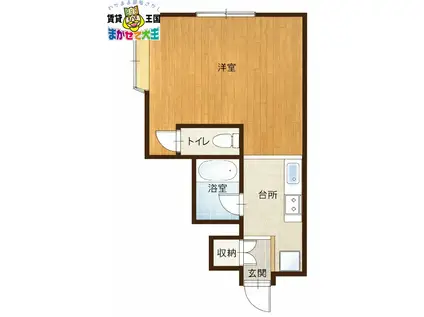 パティオシミズ(ワンルーム/3階)の間取り写真